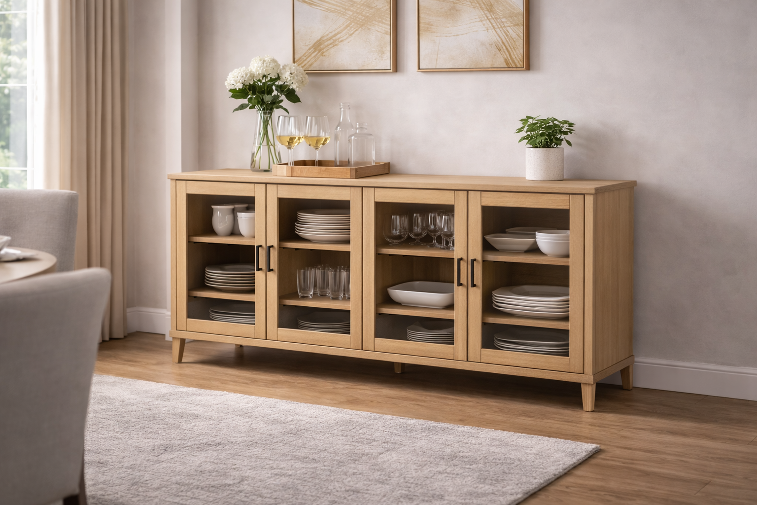 Buffet cabinets for dining room storage