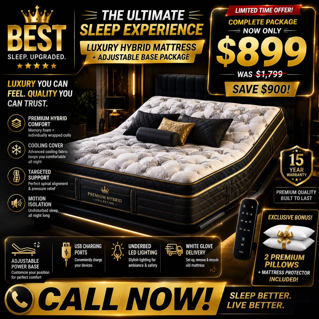 Best mattress options flyer with premium mattress sale details